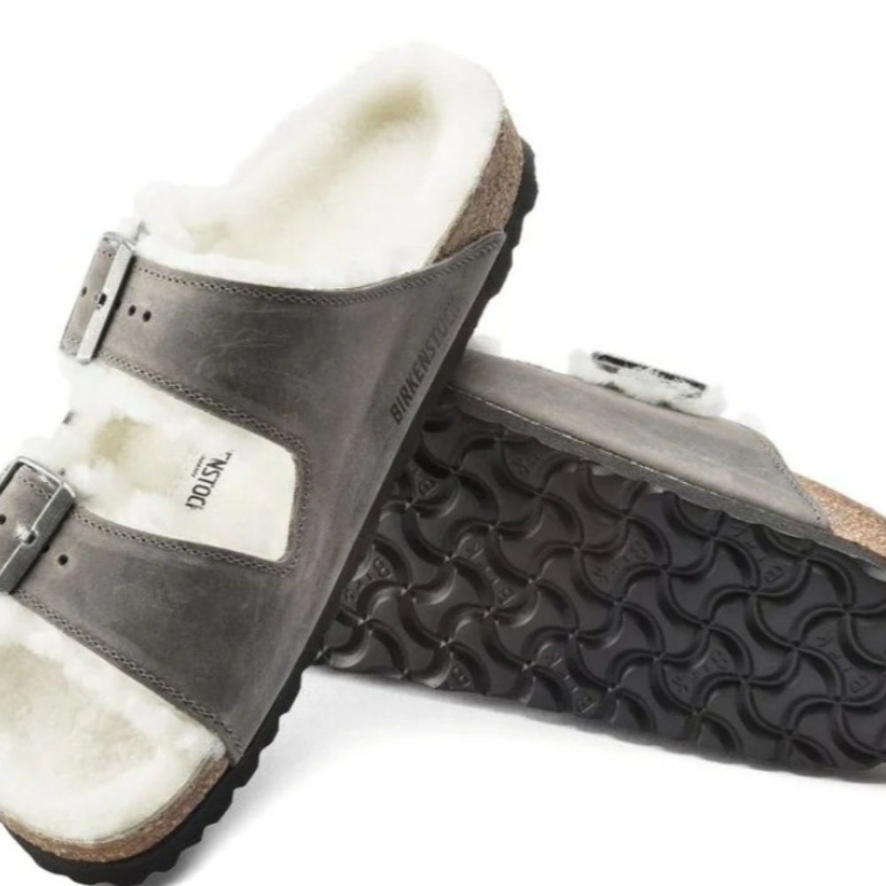 Size 43 - 🆕️ BIRKENSTOCK ARIZONA Men'sì SHEARLING/IRON - Picture 3 of 15